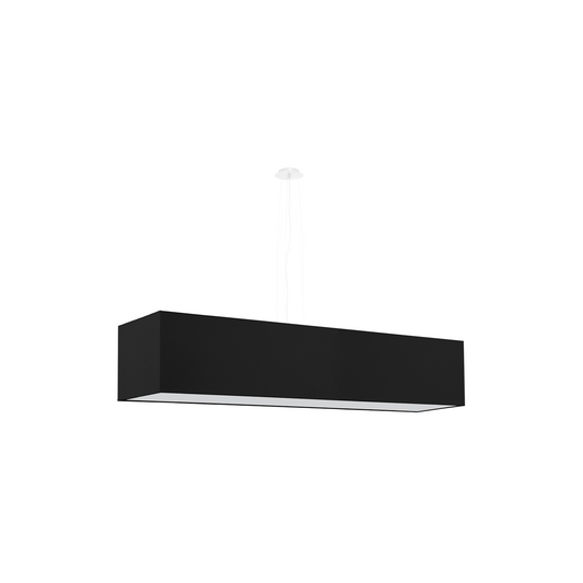 Minimalistische zwarte stoffen rechthoekige hanglamp – Elsinor