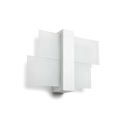 White Wood and Glass Wall Light – Aerisca