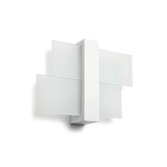 Wandlamp van hout en wit glas – Model Aerisca