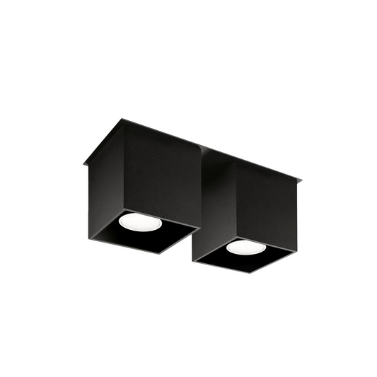 Moderner schwarzer Deckenstrahler mit zwei Spots – Noctarys