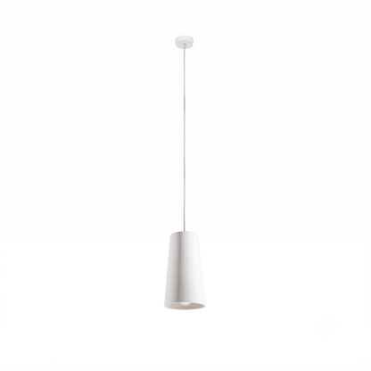 White ceramic cone pendant light for living room – Lysandra