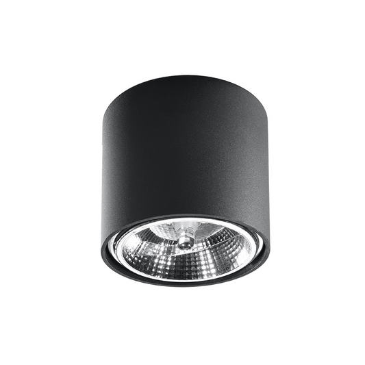 Modern black cylindrical ceiling light – Modèle Norexis