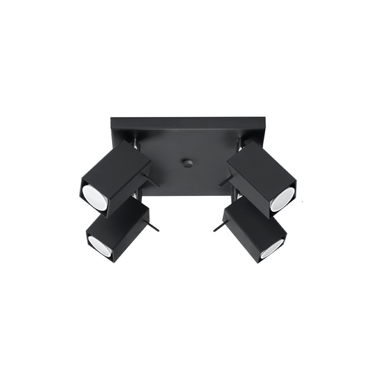 Plafondlamp zwarte moderne 4 lichten - Model Neridal