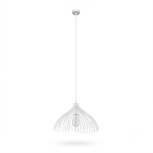 Industriële stalen witte hanglamp woonkamer – Zyralis