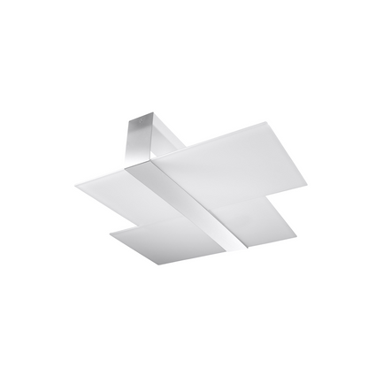 Modern white glass and chrome ceiling light – Model Orsedia