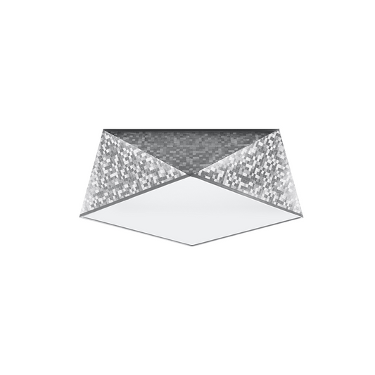 Modern geometric silver ceiling light for living room – Orisca