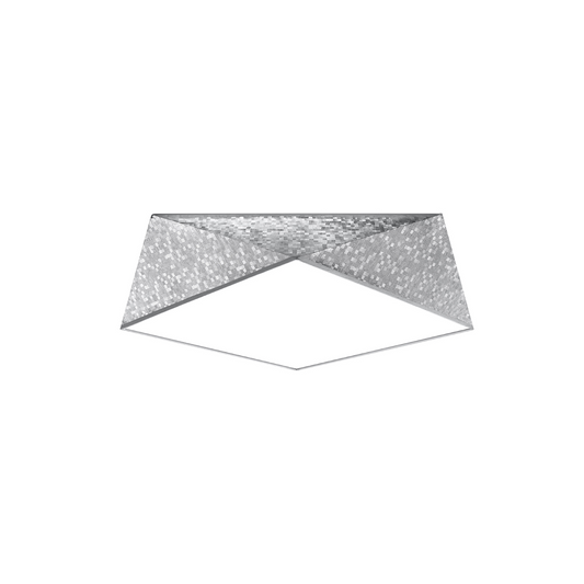 Moderner geometrischer Deckenleuchter silber Wohnzimmer – modèle Arcanis