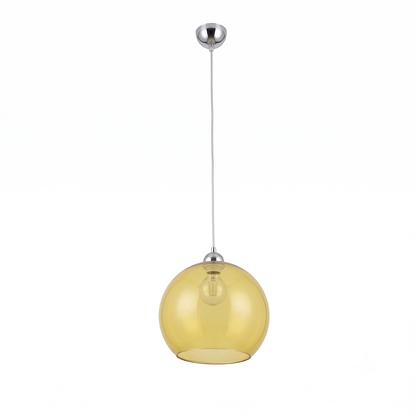 Minimalist ochre glass globe pendant light – Solenya