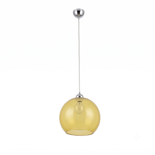 Hängelampe aus minimalistischem ockerfarbenem Glas - Modell Solenya