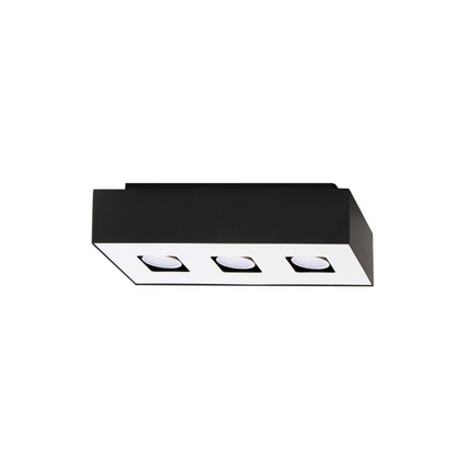 Minimalistische schwarze Deckenleuchte mit 3 Spots – Erynos