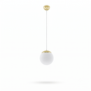 White and gold glass globe pendant light for living room – Modèle Elyone