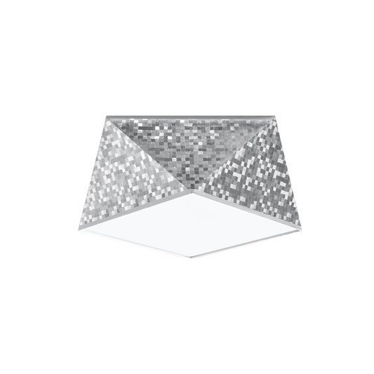 Modern geometric silver ceiling light for living room – Sylphara