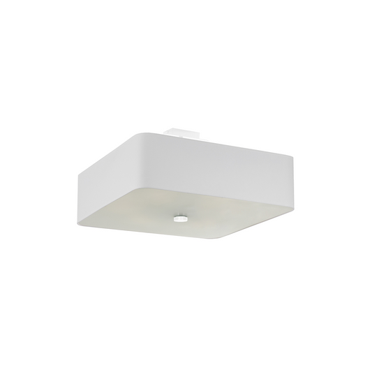 Square white fabric ceiling light for living room – Arkanis model