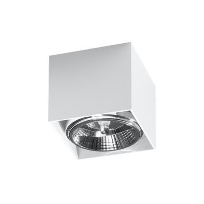 Modern white cube ceiling light for interiors – Modèle Arvion