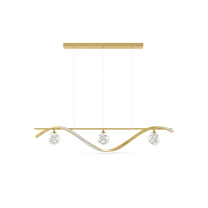 Minimalist Chandelier in Clear Glass and Modern Iron – Vivalux