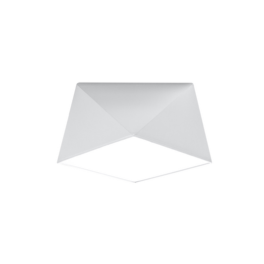 Modern white geometric ceiling light for living room – Hexandor