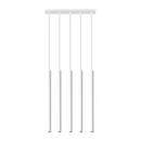 White cylindrical pendant light with 5 lights for living room – Arvénis model