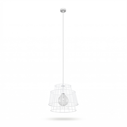 Industrial white metal wire pendant light – Arcanis