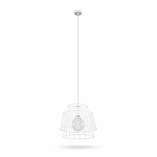 Industriële hanglamp witte metalen draad – Arcanis