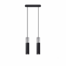Industrial black concrete 2-light pendant light – Noccera model