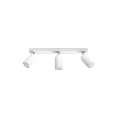 Modern White Steel 3-Spot Adjustable Ceiling Light – Elaris
