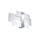 White and chrome glass wall light – modèle Eleryon