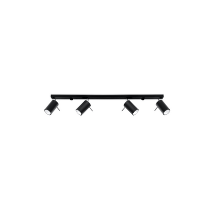 Modern black ceiling light with 4 adjustable spotlights – modèle Virelia