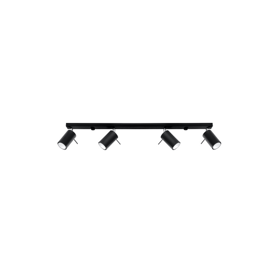 Moderner schwarzer Deckenstrahler mit 4 einstellbaren Spots – Virelia