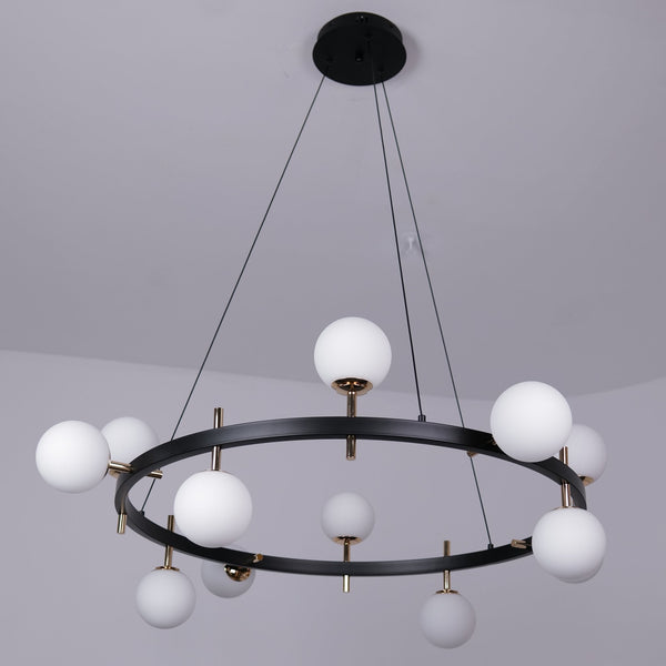 Lustre Contemporain Verre Sculpté Design Élégant Lumière 3000K – Ophéa