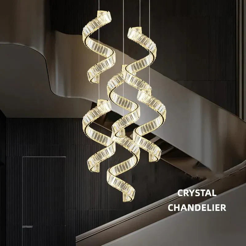 Lustre Cristal Doré pour Espaces Luxueux – Auréosial