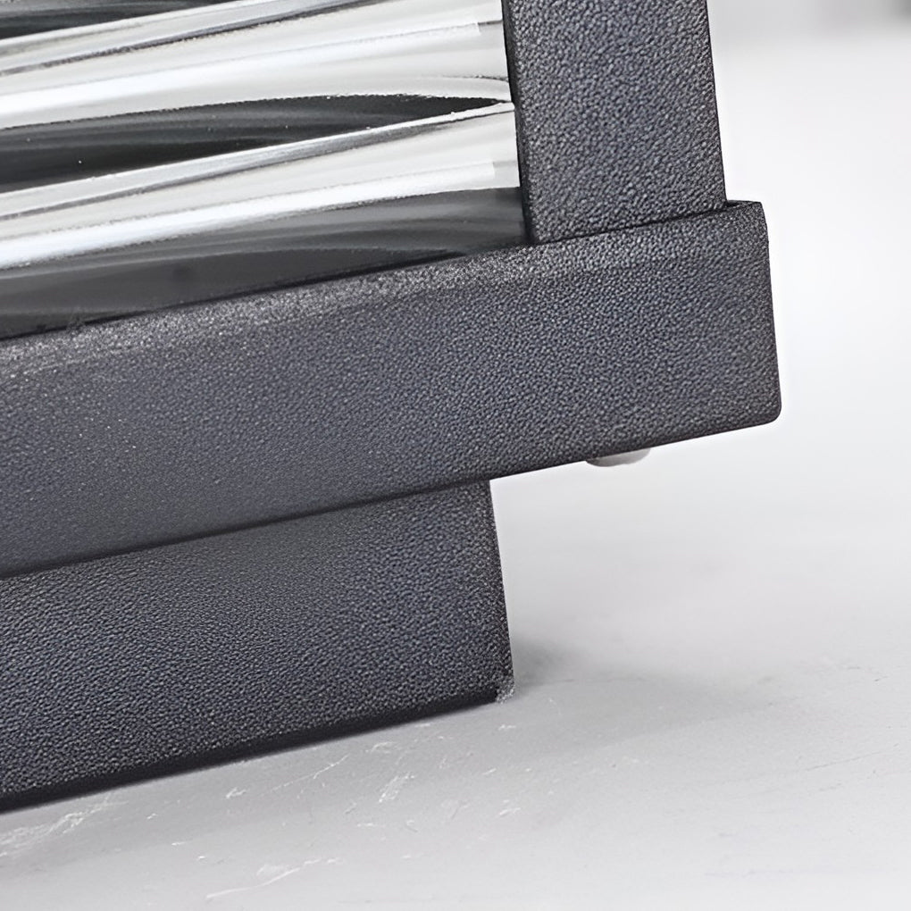 Lampadaire d'extérieur en verre strié noir – Veraluce