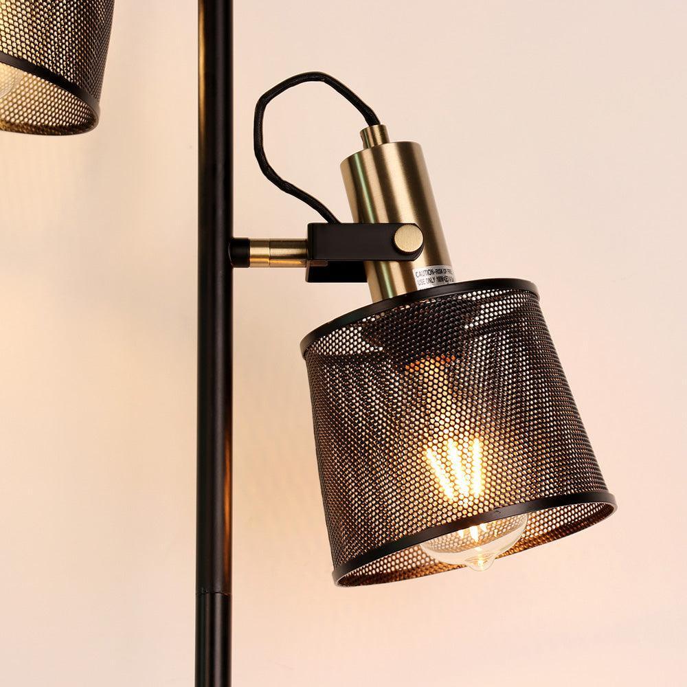 Zwarte Aluminium LED Staande Lamp Dubbele Kop – Tavela