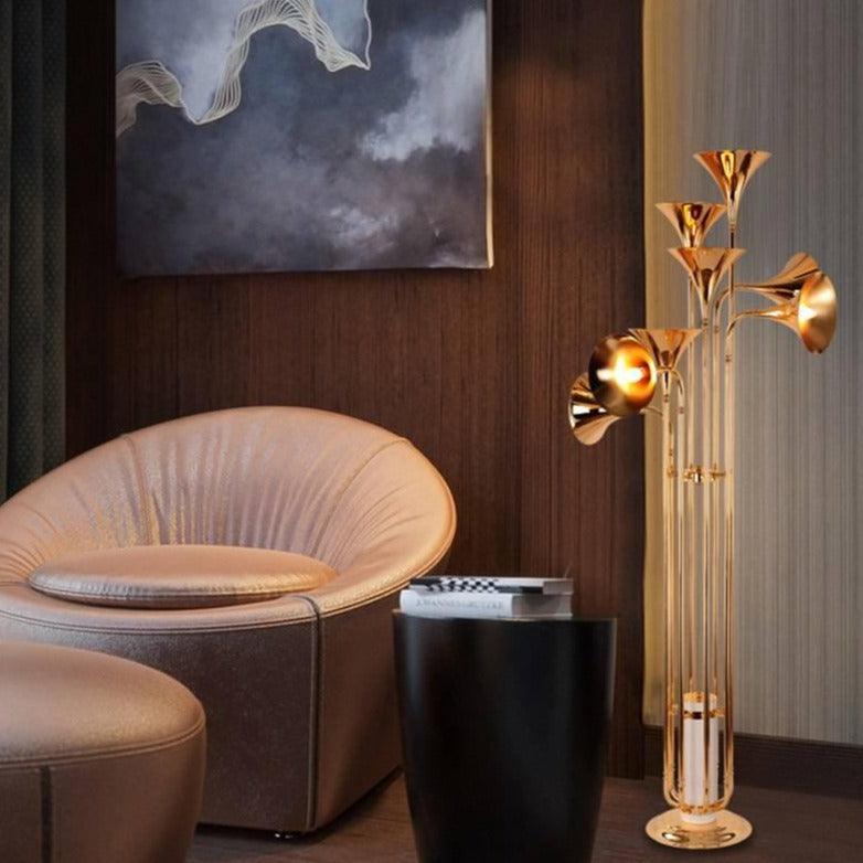 Lampadaire Métal Doré LED Style Vintage Bronz – Mezzora