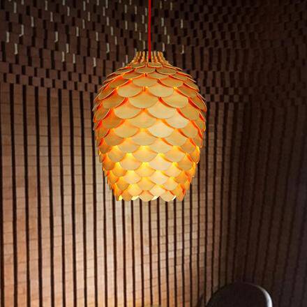 Orena Sculptured Wood Pendant Light natural rounded form - view 11