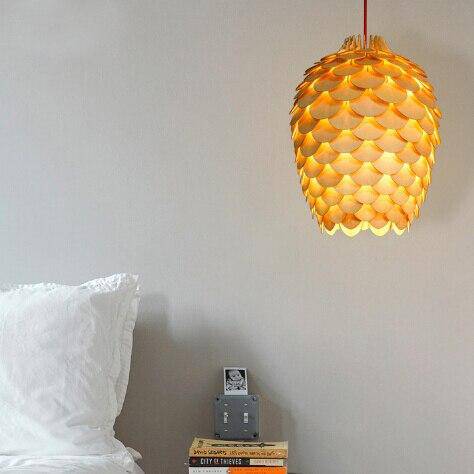 Orena Sculptured Wood Pendant Light natural rounded form - view 9