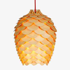 Orena Sculptured Wood Pendant Light natural rounded form - view 8