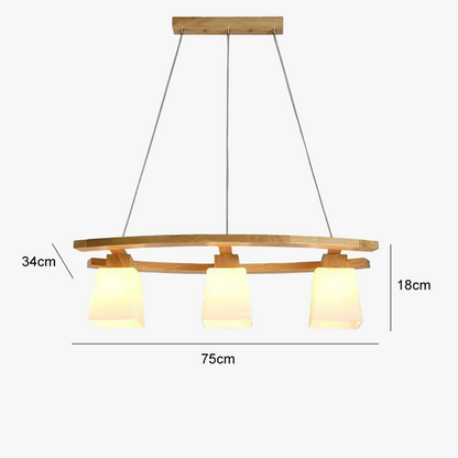 Moderne japanse houten hanglamp – Zenara