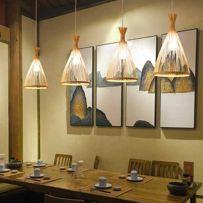 Conische Bamboe Binnenhanglamp – Zenobo