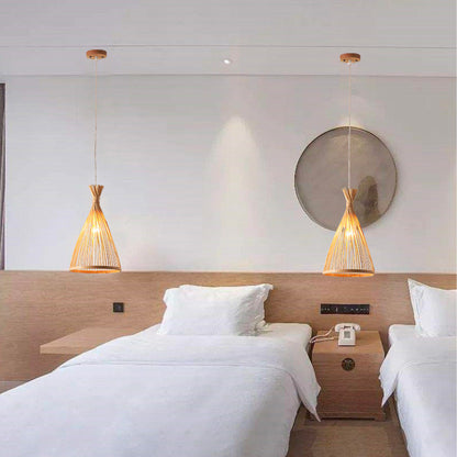 Conische Bamboe Binnenhanglamp – Zenobo