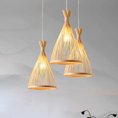 Conische Bamboe Binnenhanglamp – Zenobo