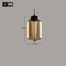 Hanging lamp with spatial design and amber glass – Stella