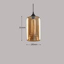 Hanging lamp with spatial design and amber glass – Stella
