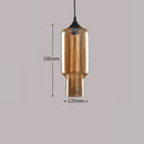 Hanging lamp with spatial design and amber glass – Stella